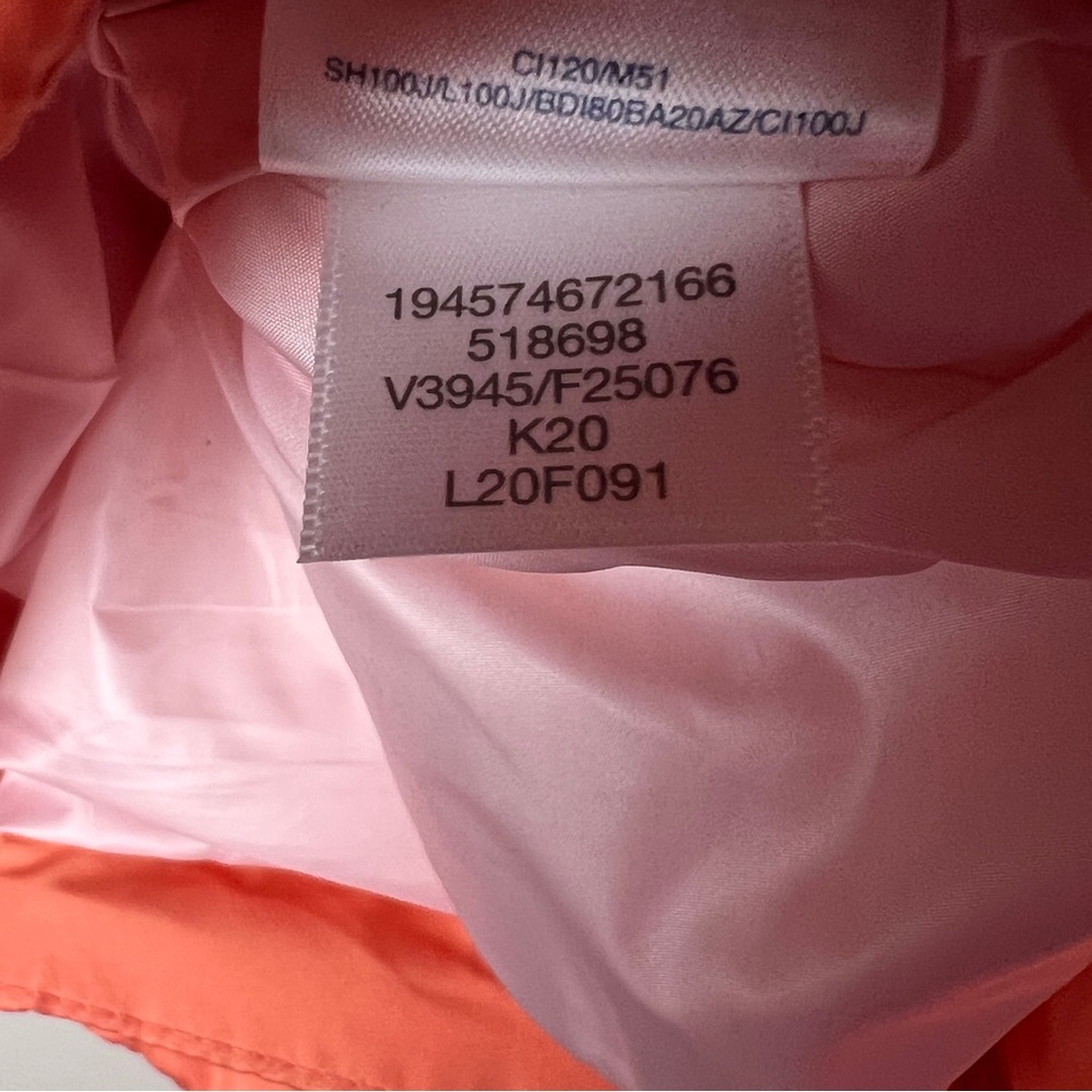 Lands' End Vibrant Orange/Peach Puffer Down Vest 2X 20W-22W woman’s - Picture 7 of 8